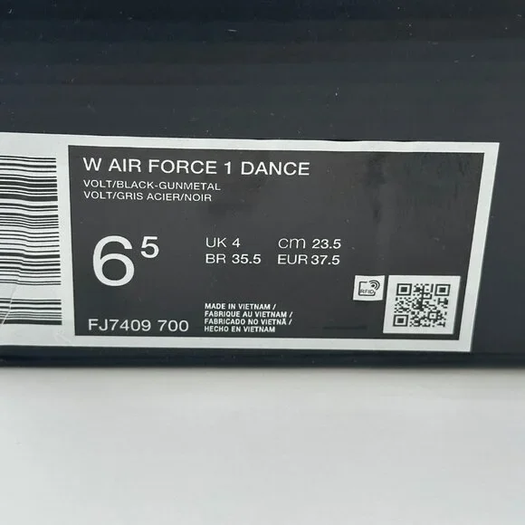 Women's Nike Air Force 1 Dance Volt/Black-Gunmetal FJ7409-700 Sz 6.5 - Picture 11 of 11